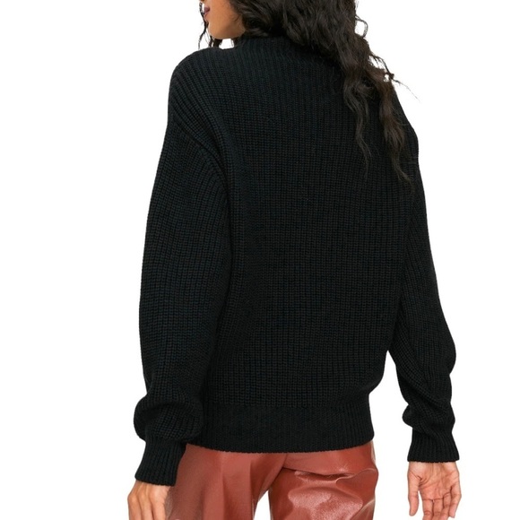 Aritzia Wilfred Montpellier Turtleneck Sweater Black Merino Wool Sz XS - Picture 2 of 16